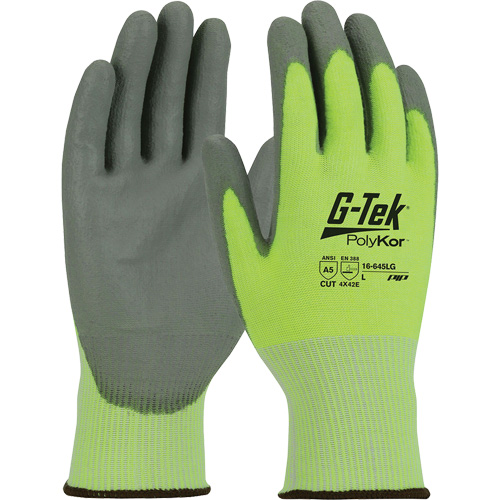 Gants r&eacute;sistants aux coupures G-Tek PolyKor, Taille Petit, Calibre 13, Rev&ecirc;tement Polyur&eacute;thane, Enveloppe en Poly&eacute;thyl&egrave;ne, ASTM ANSI niveau A5/EN 388 niveau E Par Equipment