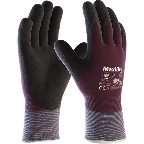 ATG MaxiDry&reg; Zero Coated Gloves with Thermal Lining, Small, Foam Nitrile Coating, 15 Gauge, Nylon/Spandex Shell Par Equipment
