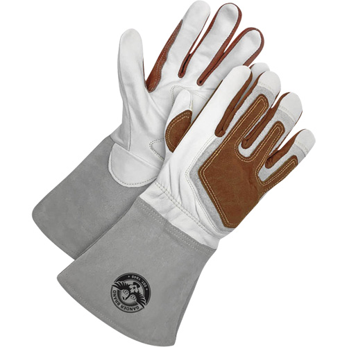 Gants de soudage &agrave; l'arc TIG Gander Brand avec renfort thermique, Cuir fleur de ch&egrave;vre, Taille Petit Par Equipment