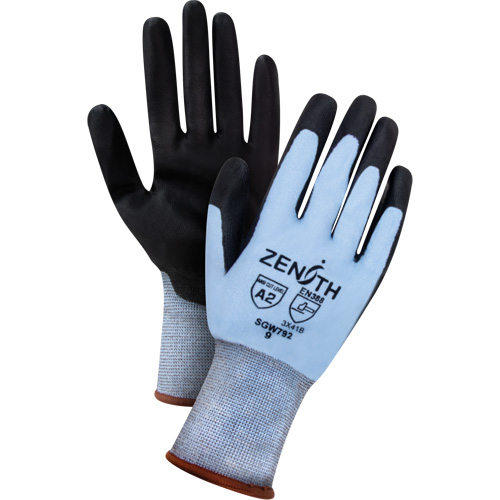 Gants r&eacute;sistants &agrave; la coupe &agrave; dext&eacute;rit&eacute; ultime, Taille Moyen, Calibre 18, Rev&ecirc;tement Polyur&eacute;thane, Enveloppe en PEHP, ASTM ANSI niveau A2/EN 388 niveau B Par Equipment