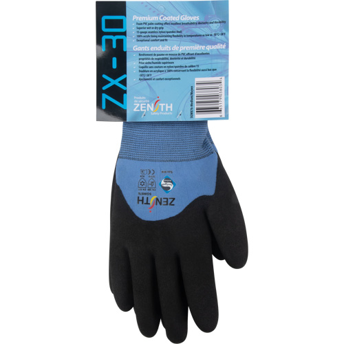 Gants enduits ZX-30° de premi&egrave;re qualit&eacute;, Grand, R&ecirc;vetement Mousse de PVC, Calibre 15, Enveloppe en Nylon Par Equipment