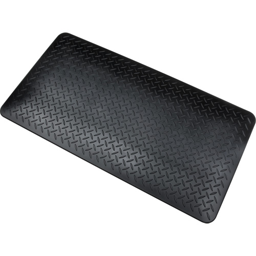 Tapis antifatigue, Losange, 1-2/3' x 3-1/4' x 3/4", Noir, Polyur&eacute;thane Par Equipment