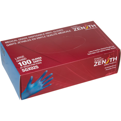 Medical-Grade Disposable Gloves, Small, Vinyl, 4.5-mil, Powder-Free, Blue, Class 2 Par Equipment
