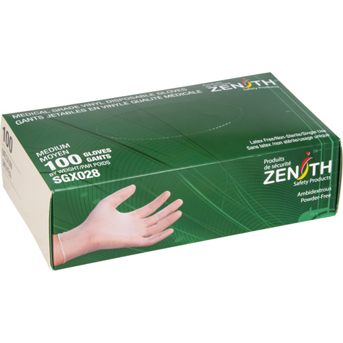 Gants jetables, T-Grand, Vinyle, 4,5 mils, Sans poudre, Transparent, Classe 2 Par Equipment