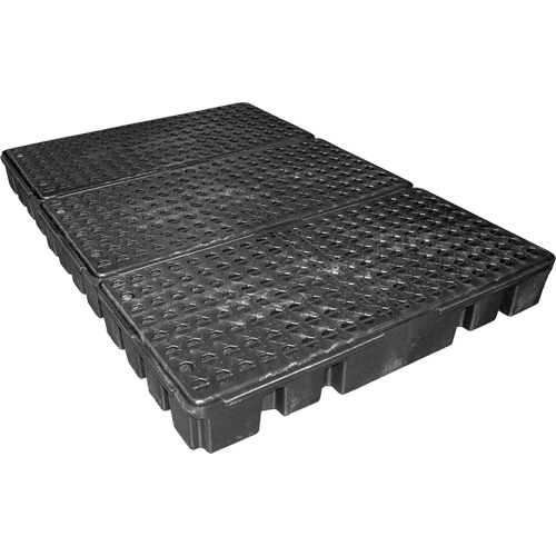 Palette de confinement des d&eacute;versements &agrave; profil bas Black Diamond, Capacit&eacute; de d&eacute;versement 76.5 gal. US, 72" x 49" x 6,5" Par Equipment
