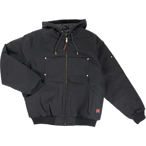 Blouson d'aviateur en toile lourde avec capuchon, Hommes, Petit, Noir Par Equipment