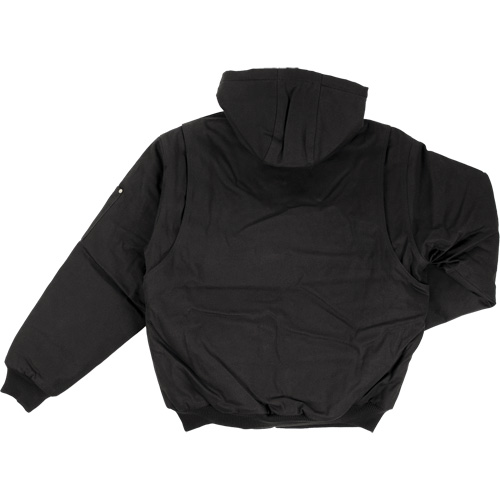 Blouson d'aviateur en toile lourde avec capuchon, Hommes, Petit, Noir Par Equipment