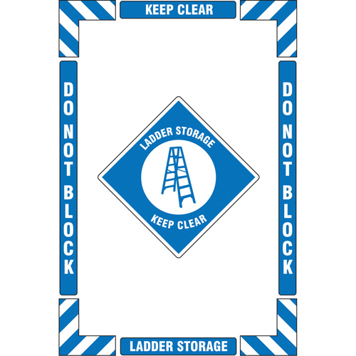 "Ladder Storage" Floor Marking Kit, Adhesive, English with Pictogram Par Equipment