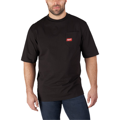 Heavy-Duty Pocket T-Shirt, Men's, Small, Black Par Equipment