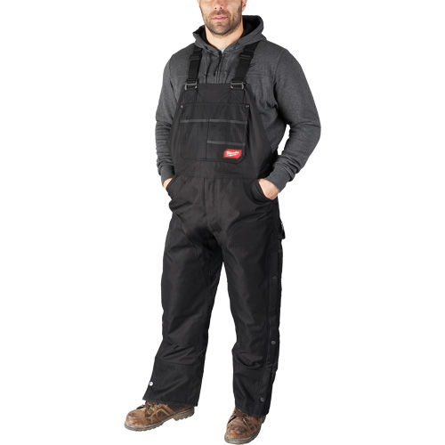 GridIron Short Length Zip-To-Thigh Bib Overall, Men's, 2X-Large, Black Par Equipment