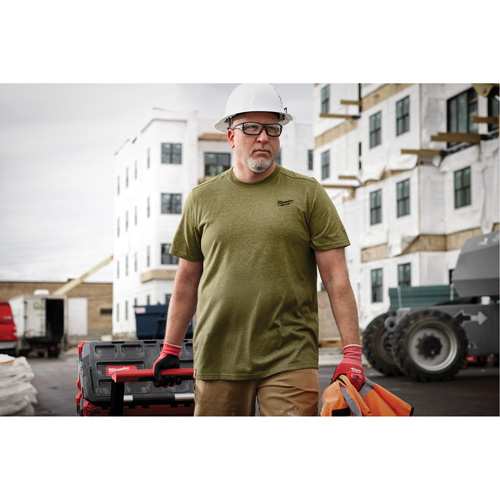 Hybrid Work Tee Shirt, Men's, Small, Green Par Equipment