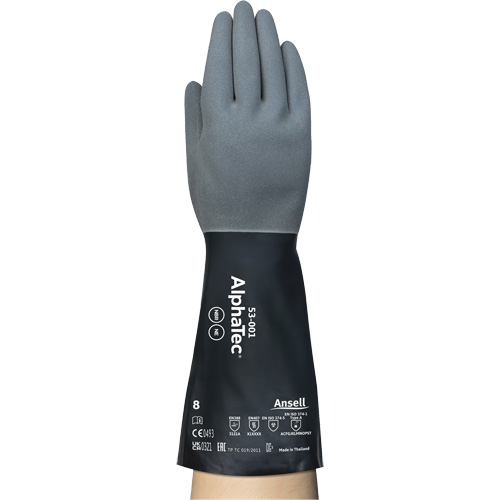 Gants r&eacute;sistants aux produits chimiques AlphaTec, Taille 7, 13" lo, N&eacute;opr&egrave;ne/Nitrile, Doublure en Nylon, 17 mils Par Equipment