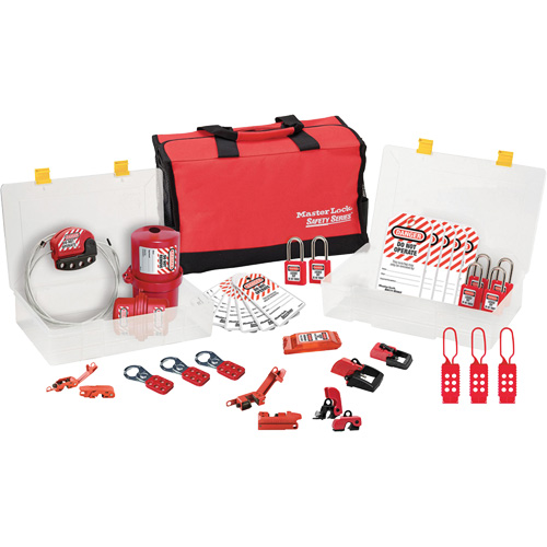 Trousse de cadenassage avec cadenas en thermoplastique de qualit&eacute; sup&eacute;rieure Zenex, Ensemble &eacute;lectrique, 27 composants compris Par Equipment