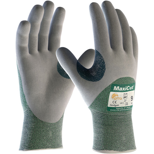 Gants en tissu technique r&eacute;sistant aux coupures ATG MaxiCut, Taille Grand, Calibre 15, Rev&ecirc;tement Nitrile, Enveloppe en Fil technique, ASTM ANSI niveau A2/EN 388 niveau 3/EN 388 niveau B Par Equipment