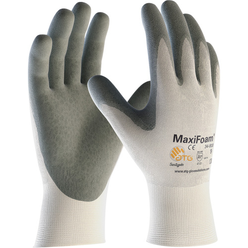 Gants en tricot sans couture de qualit&eacute; sup&eacute;rieure ATG MaxiFoam, Grand, R&ecirc;vetement Nitrile, Calibre 15, Enveloppe en Nylon Par Equipment
