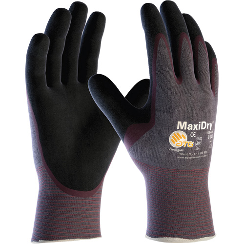 Gants sans couture ultra l&eacute;gers ATG MaxiDry, Grand, R&ecirc;vetement Nitrile, Calibre 15, Enveloppe en Nylon/&eacute;lasthanne Par Equipment