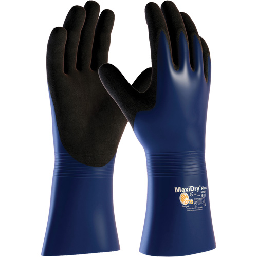ATG MaxiDry&reg; Plus Chemical & Cut Resistant Gloves, Large, Nitrile Coating, Nylon/Elastane Shell Par Equipment