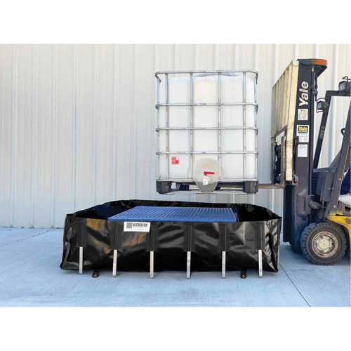 Ultra-IBC Berm&reg; Spill Berm, 400 US gal. Capacity, 6' W x 6' L x 18" H, L-Bracket Par Equipment