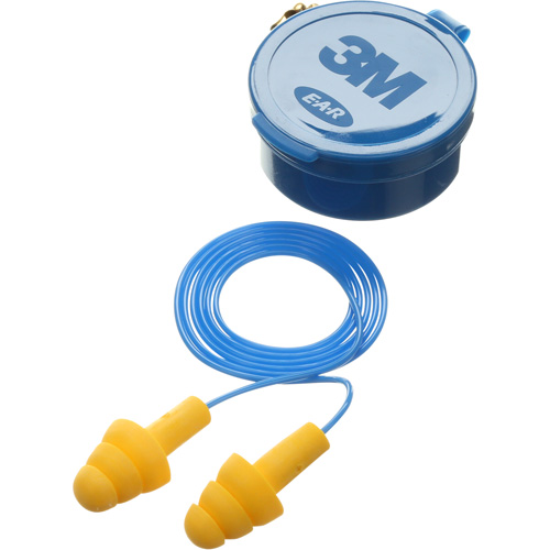 E-A-R Ultrafit Premolded Earplugs, Corded, Pair - Plastic Case, 25 dB NRR, One-Size Par Equipment