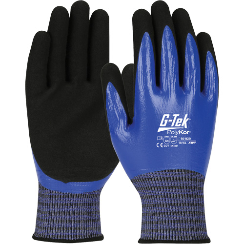 G-Tek&reg; PolyKor&reg; X7 Cut-Resistant Gloves, Size Small, 18 Gauge, Nitrile Coated, Engineered Yarn Shell, ANSI/ISEA 105 Level 4 Par Equipment