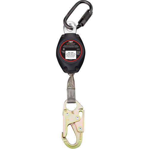 Cordage de s&eacute;curit&eacute; autor&eacute;tractable avec petit mousqueton Dynamic, 7', Polyester, Pivotant Par Equipment