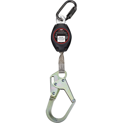Cordage de s&eacute;curit&eacute; autor&eacute;tractable avec mousqueton moyen Dynamic, 7', Polyester, Pivotant Par Equipment