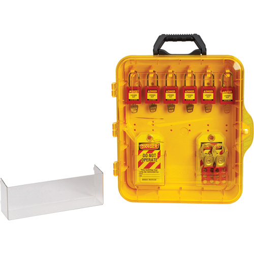 Lockout Station with Keyed Different Nylon Safety Lockout Padlocks, Plastic Padlocks, 6 Padlock Capacity, Padlocks Included Par Equipment