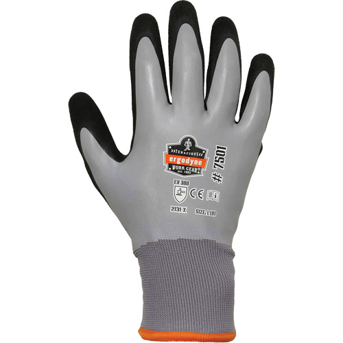Gants de travail Hydrofuges et enduits pour l'hiver ProFlex 7501, Petit, R&ecirc;vetement Nitrile/Latex, Calibre 10/15, Enveloppe en Polyester Par Equipment