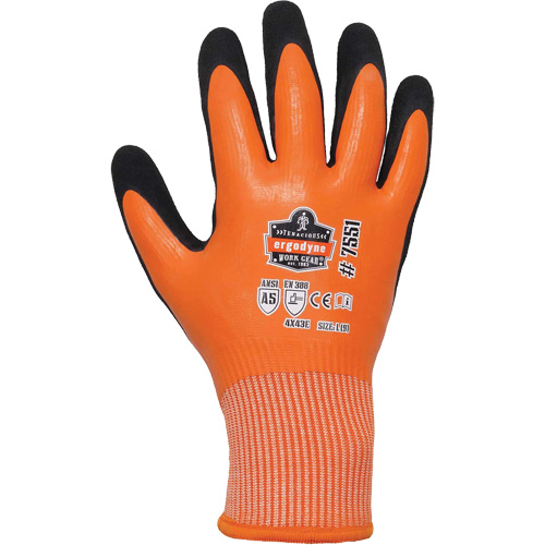 Gants de travail enduits et r&eacute;sistant &agrave; la coupe pour l'hiver ProFlex 7551, Taille Petit, Calibre 10/13, Rev&ecirc;tement Nitrile/Latex de caoutchouc, Enveloppe en PEHP, ASTM ANSI niveau A5/EN 388 niveau E Par Equipment