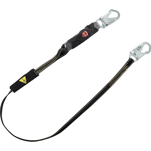 Longe &agrave; amortisseur d'&eacute;nergie pour le soudage V-Series, 6', Point d'ancrage &agrave; Crochet mousqueton, Crochet mousqueton aux jambes, Kevlar/M&eacute;tal/Nylon Par Equipment