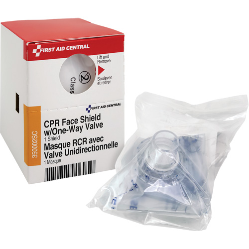 SmartCompliance&reg; Refill CPR Faceshield with One-Way Valve, Single Use Faceshield, Class 2 Par Equipment