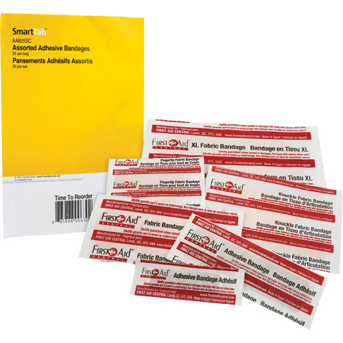 SmartCompliance&reg; Refill Adhesive Bandages, Assorted, Fabric/Plastic, Non-Sterile Par Equipment