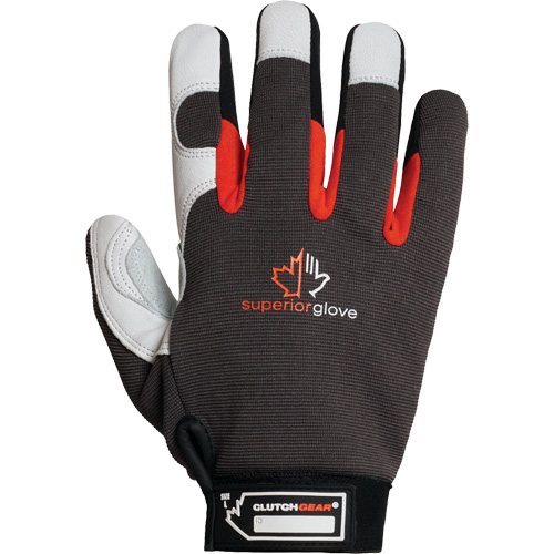 Clutch Gear&reg; Thinsulate Mechanic's Gloves, Grain Goatskin/Split Leather Palm, Size Small/7 Par Equipment