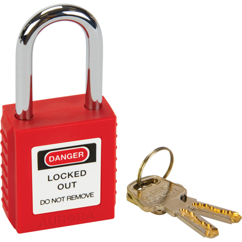 Safety Lock, Red, Keyed Different, Thermoplastic, 1-1/2" Width Par Equipment