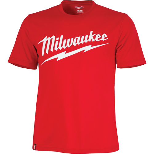 Heavy-Duty Short-Sleeved T-Shirt with Milwaukee&reg; Logo, Men's, Small, Red Par Equipment