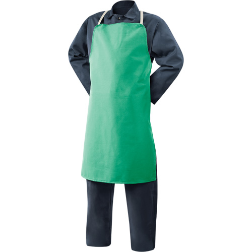 Tablier en coton ignifuge Weldlite, Salopette, 36" lo, Vert Par Equipment