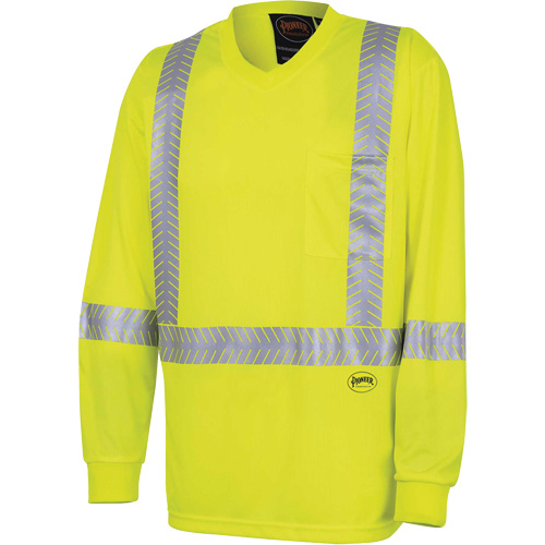 6905A Chandail de s&eacute;curit&eacute; &agrave; manches longues ultra respirant et ultra frais, T-petit, Jaune lime haute visibilit&eacute; Par Equipment