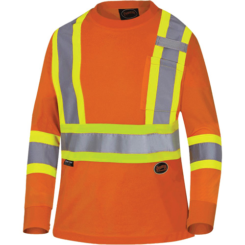 6968 T-shirt de s&eacute;curit&eacute; en il-de-perdrix pour femme, Polyester, T-petit, Orange haute visibilit&eacute; Par Equipment