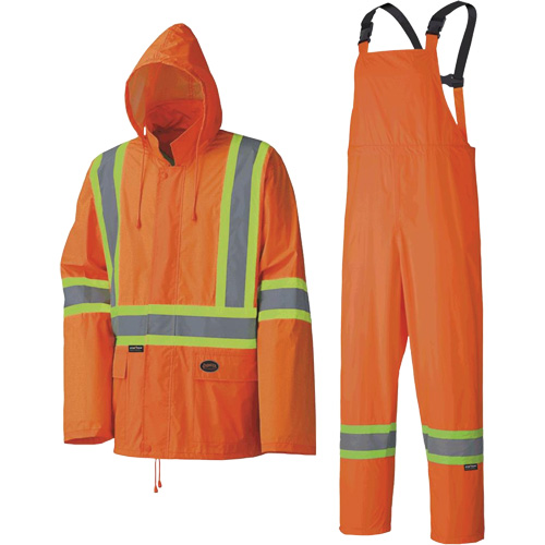 5598 Combinaison de pluie imperm&eacute;able et l&eacute;g&egrave;re, Polyester/PVC, Petit, Orange haute visibilit&eacute; Par Equipment