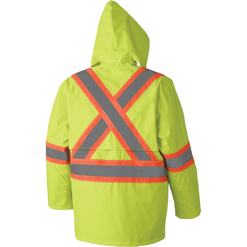 5609 Combinaison de pluie imperm&eacute;able 210D, Polyester/PVC, T-petit, Jaune lime haute visibilit&eacute; Par Equipment