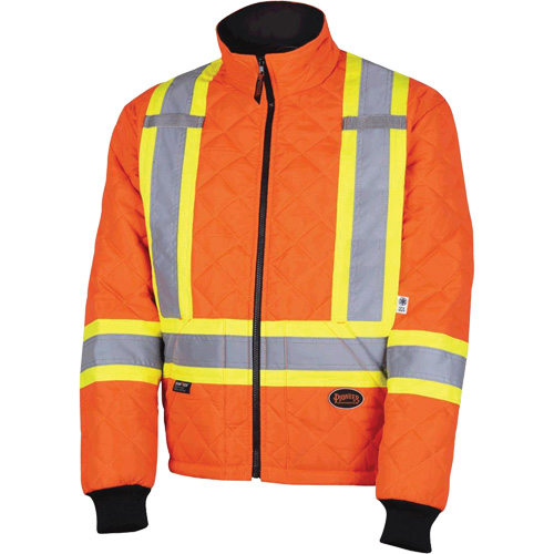 5015A Manteau matelass&eacute; pour cong&eacute;lateur, Polyester, Orange haute visibilit&eacute;, T-petit Par Equipment