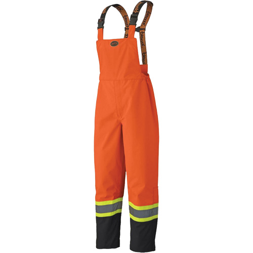 5404 Salopettes imperm&eacute;ables 300D Trilobal antid&eacute;chirure, Polyester, Petit, Noir/Orange haute visibilit&eacute; Par Equipment