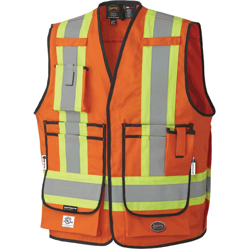 7732 Veste d'arpenteur ignifuge et r&eacute;sistant aux arcs &eacute;lectriques FR-Tech, Petit, Orange haute visibilit&eacute;, 9,7 cal/cm² Par Equipment