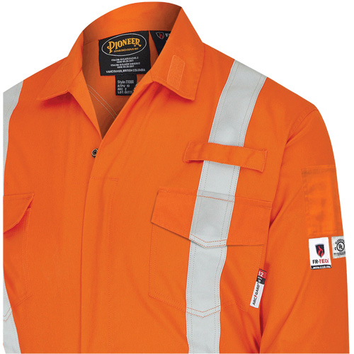 7702BB FR-Tech&reg; 2-Tone Safety Coverall, Size 36, Navy Blue/Orange, 10 cal/cm² Par Equipment