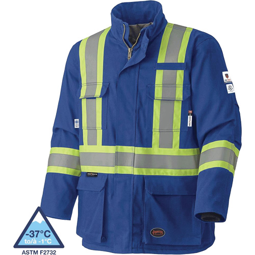 5523 Manteau de s&eacute;curit&eacute; ignifuge, Petit, Bleu royal, 58 cal/cm² Par Equipment