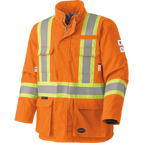 5533 Manteau de s&eacute;curit&eacute; ignifuge, Petit, Orange haute visibilit&eacute;, 58 cal/cm² Par Equipment