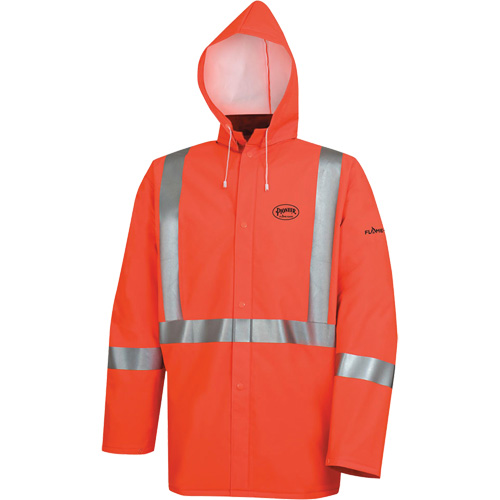 576J High-Visibility FR Rain Jacket, Small, High Visibility Orange Par Equipment
