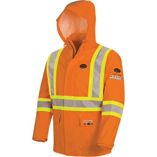 5880 FR/Arc-Rated Waterproof Rain Jacket, X-Small, High Visibility Orange, 10 cal/cm² Par Equipment