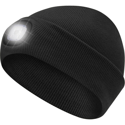 5678 Tuque en tricot avec lampe frontale &agrave; DEL, Doublure en Molleton, Taille unique, Noir Par Equipment