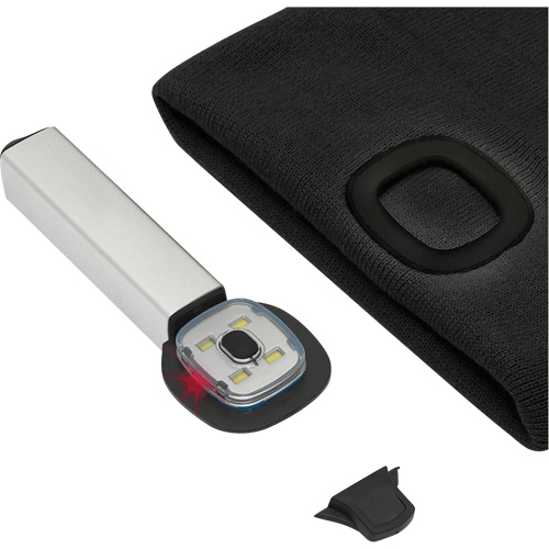 5678 Tuque en tricot avec lampe frontale &agrave; DEL, Doublure en Molleton, Taille unique, Noir Par Equipment